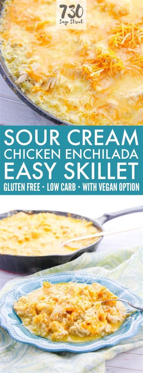 The best sour cream shredded chicken cook over low heat until mixed thoroughly. This cheesy low carb sour cream chicken enchiladas recipe ...