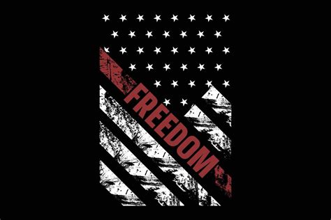 Freedom Vintage Usa Flag T Shirt Design 8297472 Vector Art At Vecteezy