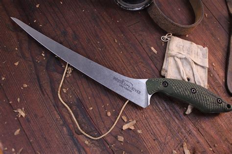 white river knives step up 8 fillet knife black and green g 10 stonewashed cpm s35vn