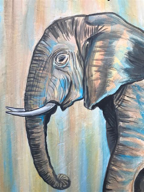 Elephant Painting On Slate Etsy In 2020 Elephant Canvas Art
