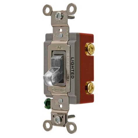 Hubbell 1520 Amp Single Pole Clear Toggle Light Switch At