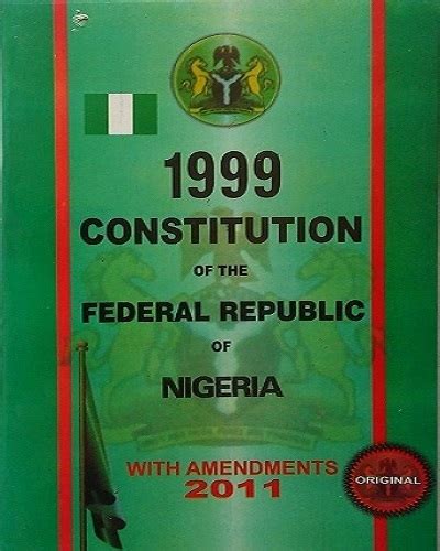 1999 Constitution Of The Federal Republic Of Nigeria Firstwaybookshop