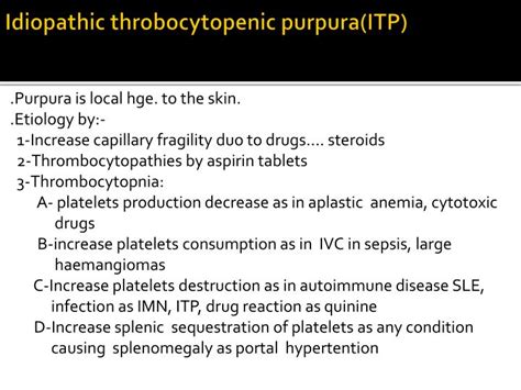 Ppt Idiopathic Throbocytopenic Purpura Itp Powerpoint Presentation