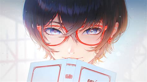 Anime Girl Glasses 4k 2340f Wallpaper Pc Desktop