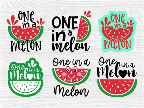 One In A Melon Svg Watermelon Svg Summer Svg Designs Summer Etsy Uk