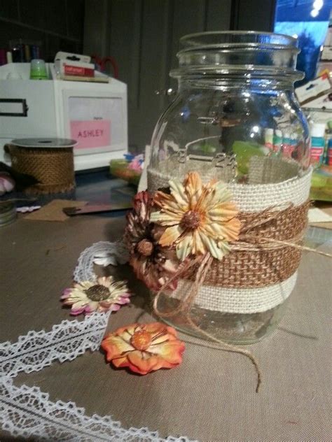 Covered Mason Jars With Burlap And Twine Inexpensive And