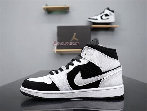 air jordan 1 retro mid tuxedo 554724 113 black white sneakers