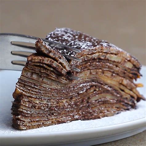 Homamade Easy Affordable Chocolate Crepe Cake