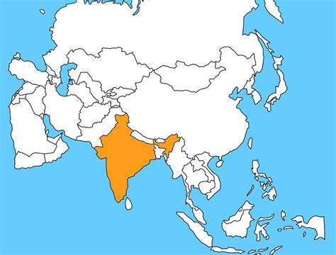 India In Asia Map