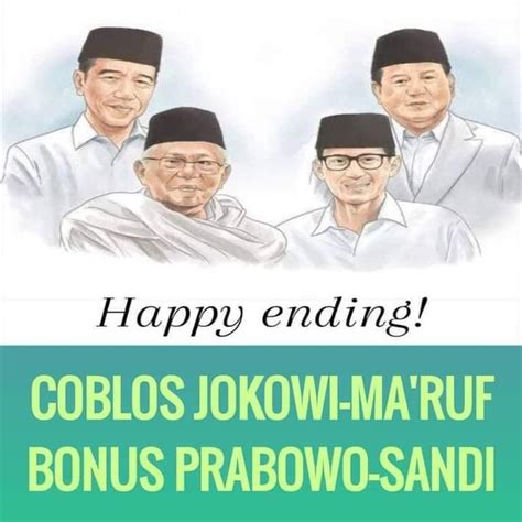 Viral Meme Happy Ending Jokowi Maruf Dan Prabowo Sandi