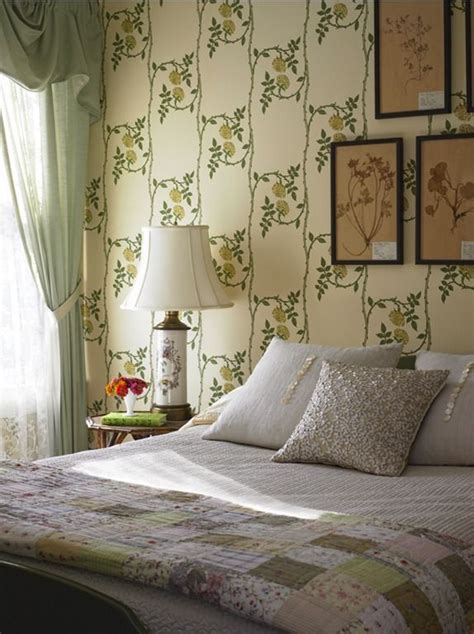 Country Bedroom Like The Mixing Of Patterns And Shades Of Green