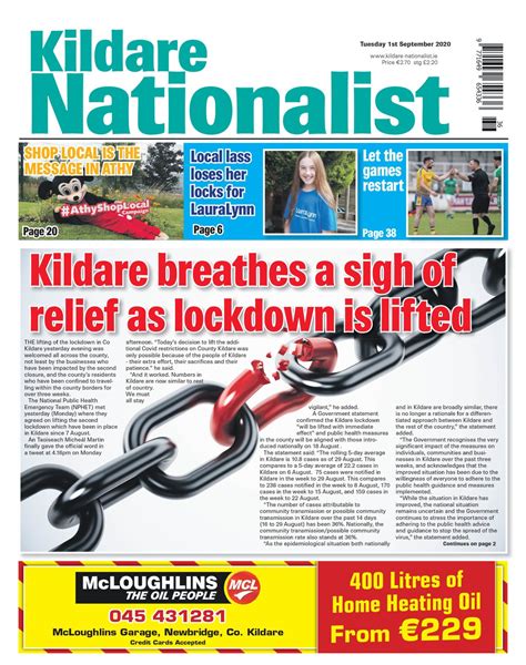 Kildare Nationalist — In Your Kildare Nationalist In The Shops Today Kildare Nationalist
