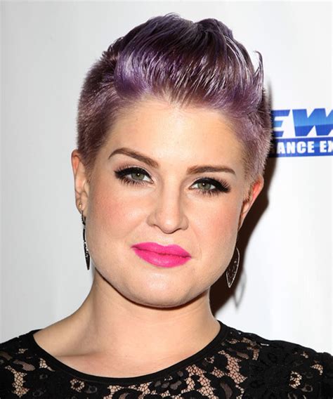 Kelly Osbourne Short Straight Casual Hairstyle Purple Hair Color