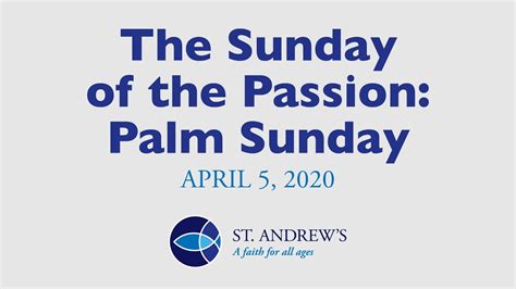 The Sunday Of The Passion Palm Sunday April 5 2020 Youtube