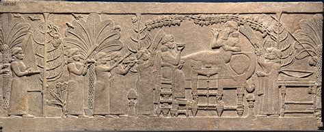 Assyrian Relief Of The Banquet Of Ashurbanipal From Nineveh Gypsum N