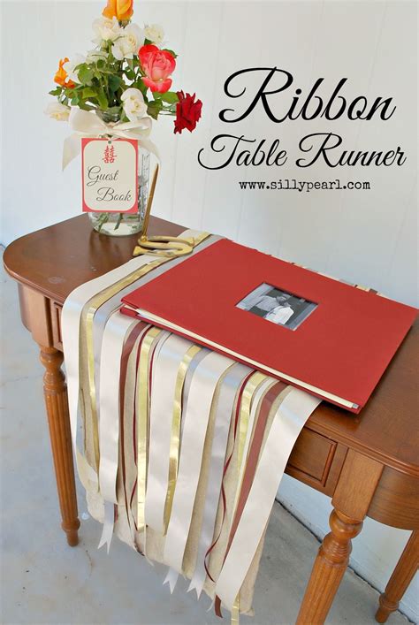 Wedding Ribbon Table Runner Wedding Welcome Table Easy Wedding Diy