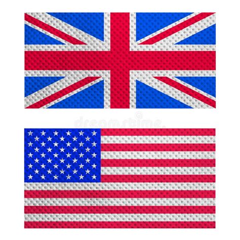 Großbritannien Und Usa Flaggen Verbinden Zusammen Illustration Stock