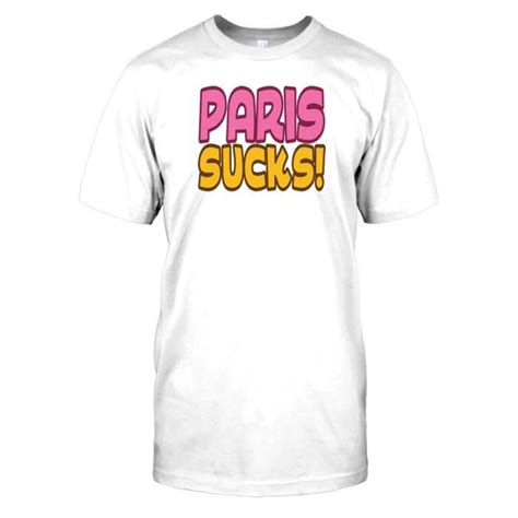 Hommes T Shirt Dtg Print Paris Sucks France Quote Amusant Blanc