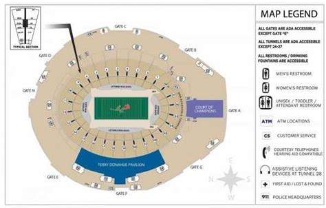 Rose Bowl Plan Of Sectors And Stands