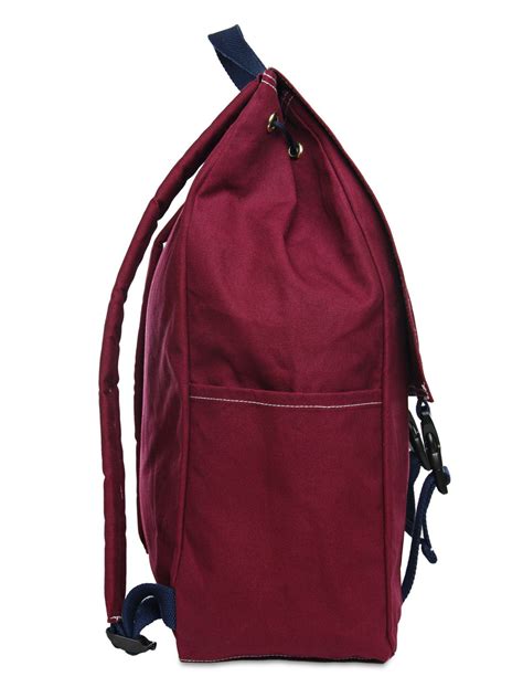 Classic Burgundy Backpack Side Detail Work Bag Sling Backpack Fashion