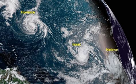 Florence, Helene, Isaac e Invest 94L