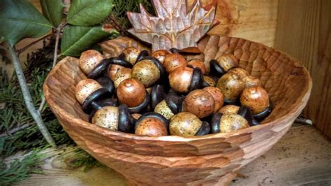 Carved Wooden Acorns 20 Total Etsy