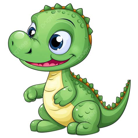 Clip Art Illustration Of Cute Dinosaur Cartoon Character For Kids