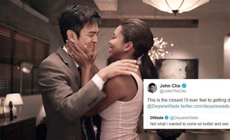 John Cho Hilariously Responds To Dwyane Wade After Kissing His Wife