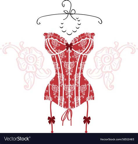 Ladys Sexy Red Vintage Corset Royalty Free Vector Image