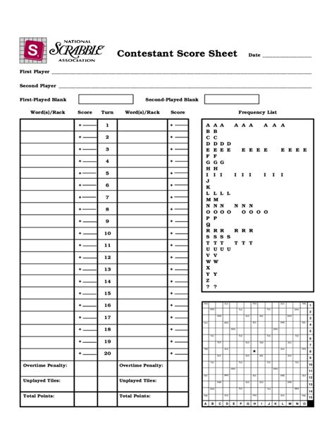 2024 Scrabble Score Sheet Fillable Printable Pdf And Forms Handypdf