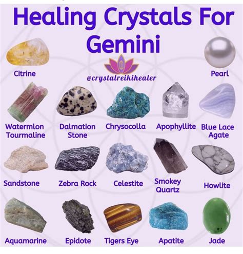 Gemini Season Crystal Healing Chart Healing Crystals