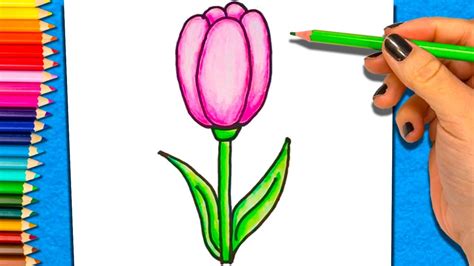 Como Dibujar Y Colorear Una Flor Dibujo De Flor Para Colorear Youtube