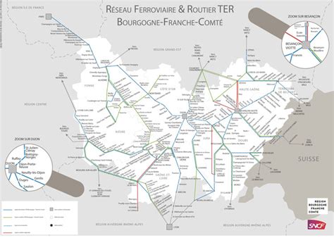 Local Ter Train Map For Burgundy Freewheeling France