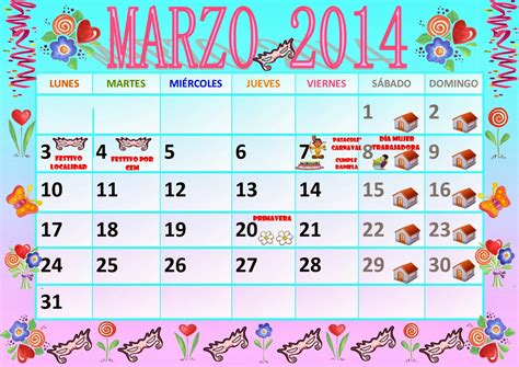 Mis Bichitos De Luz Calendario De Marzo