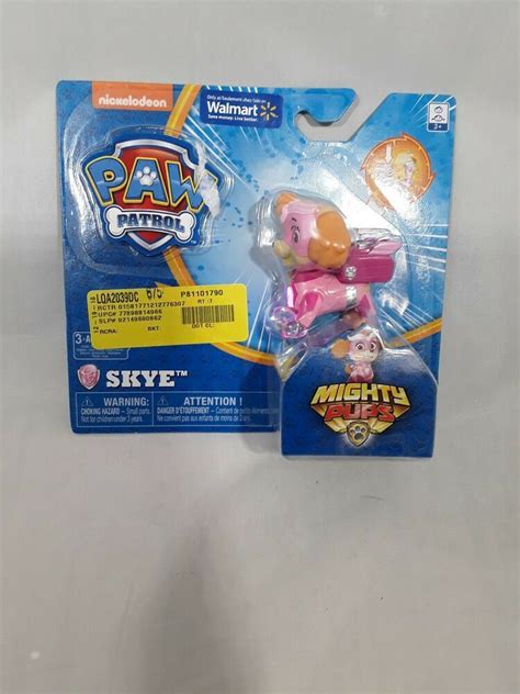 Paw Patrol Mighty Pups Skye With Light Up Pawsbadge Spinmaster Spin