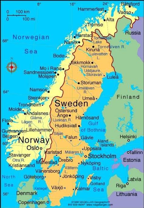 Norway Map Sweden Travel Norway Sweden Finland