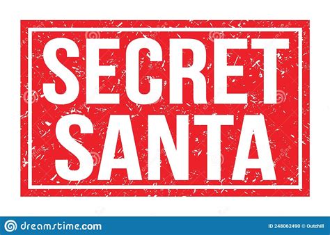 Secret Santa Words On Red Rectangle Stamp Sign Stock Illustration