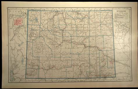 Wyoming Railroad Map Wall Art Decor Large Antique Original Etsy Map