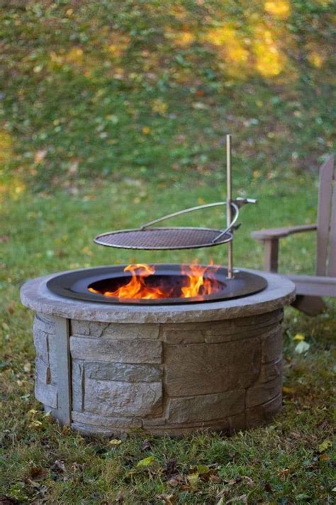 How to make a smokeless campfire? Zentro Steel Fire Pit Insert With Outpost Grill - Breeo in 2020 | Steel fire pit, Fire pit ...
