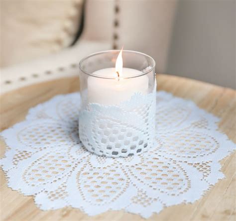 Add A Comfy Vibe To Any Room With This Doily Decorated Candle Holder