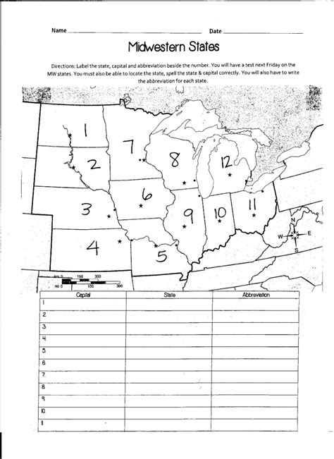 Free Printable Midwest States And Capitals Worksheet You Can Find Some