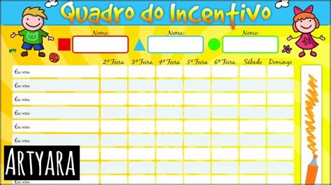 Quadro Do Incentivo Brinquedo Educativoartyara Youtube