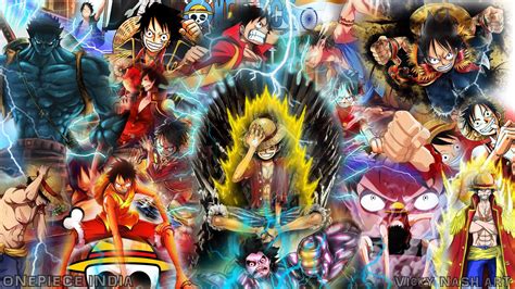 Anime Collage Dbz One Piece Naruto Wallpapers Wallpaper Cave