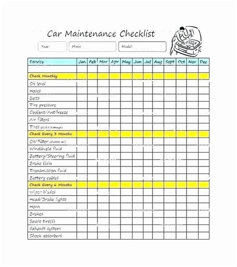 Preventive Maintenance Schedule Template Excel New Vehicle Maintenance