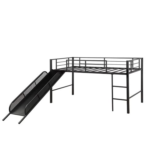 Twin Loft Beds For Kids Metal Loft Bed With Slide Black Loft Bed With