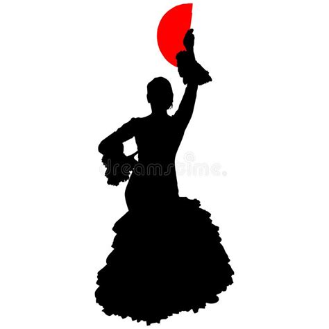 Flamenco Dancer With A Red Fan Stock Vector Illustration Of Fiesta