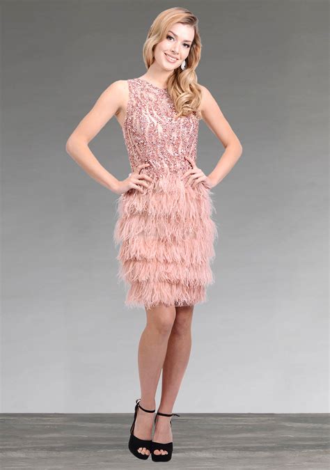 Short dress with feather design. 9618 - Catherines of Partick