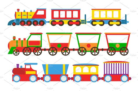 Toy Train Vector Illustration Illustrations Creative Market