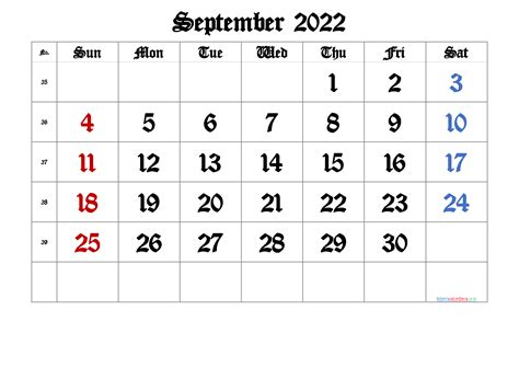 September 2022 Calendars For Word Excel Pdf Free Printable September