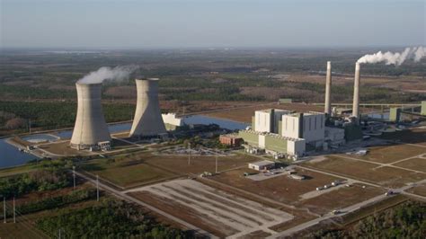 5k Aerial Video Of Stanton Energy Center Power Plant In Orlando At